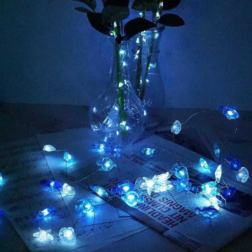 Sealife String Lights 14ft 40 LED 8 Modes with Remote and Timer - Cool White